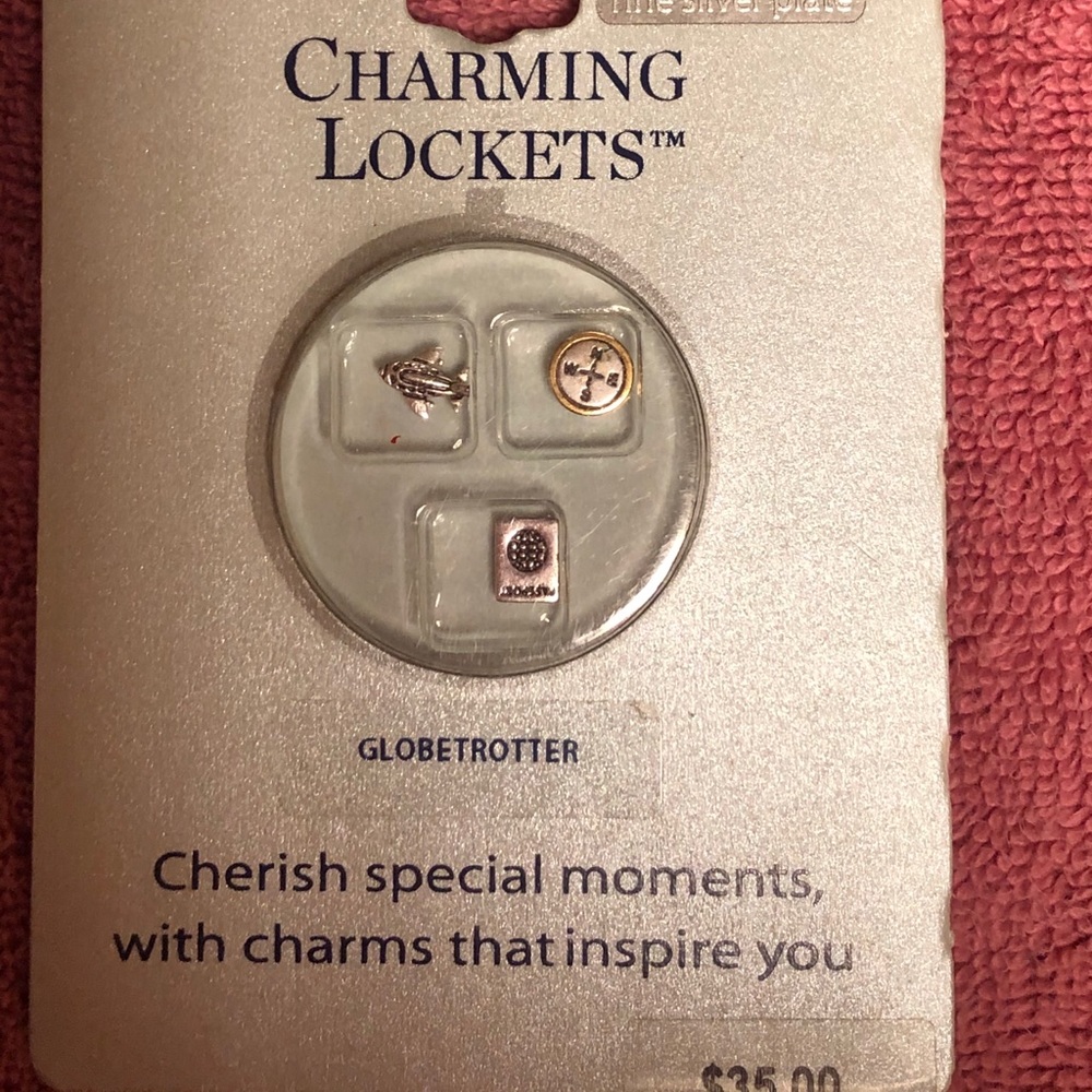 NWT Silverworks Silver Plated Globetrotter Lockets
